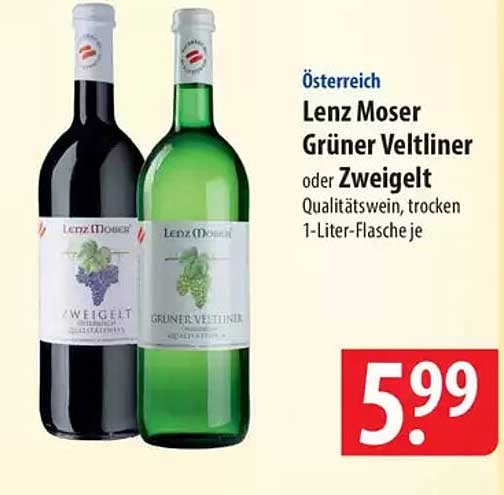 Lenz Moser Grüner Veltliner oder Zweigelt