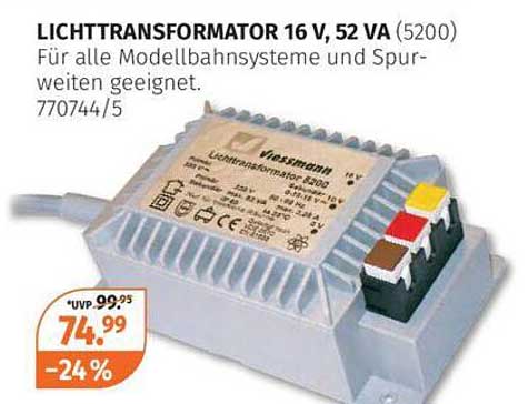 LICHTTRANSFORMATOR 16 V, 52 VA (5200)