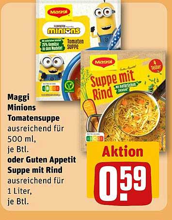 Maggi Minions Tomatensuppe oder Guten Appetit Suppe mit Rind