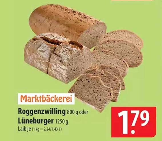 Marktbäckerei Roggenzwilling oder Lüneburger