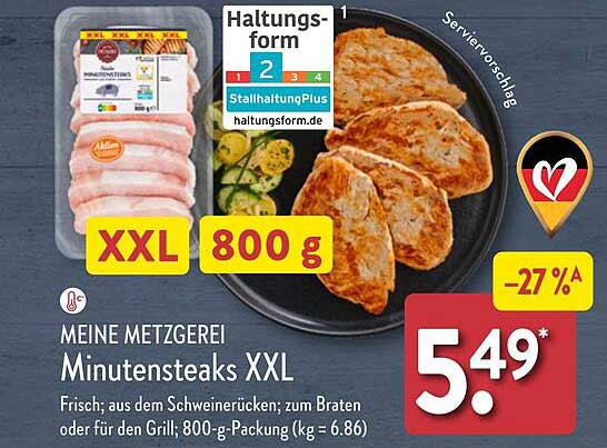 MEINE METZGERIEI Minutenssteaks XXL