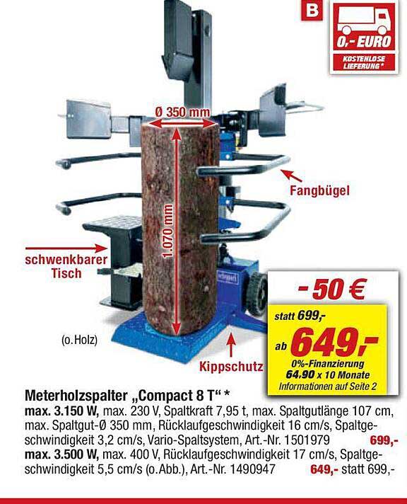 Meterholzspalter „Compact 8 T*“