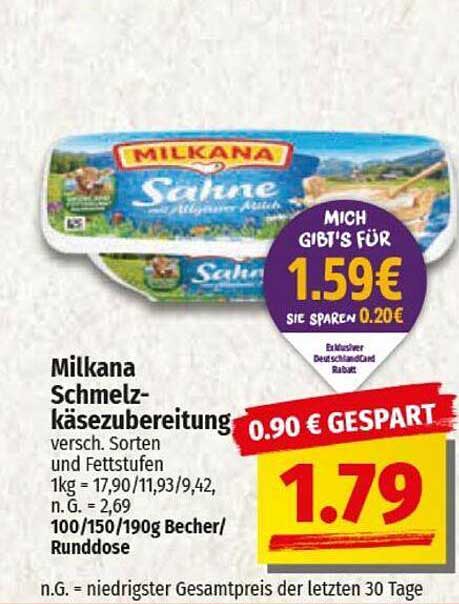 Milkana Schmelzkäsezubereitung