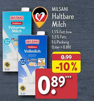 MILSANI Haltbare Milch