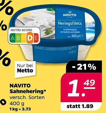 NAVITO Sahnehering* versch. Sorten 400 g