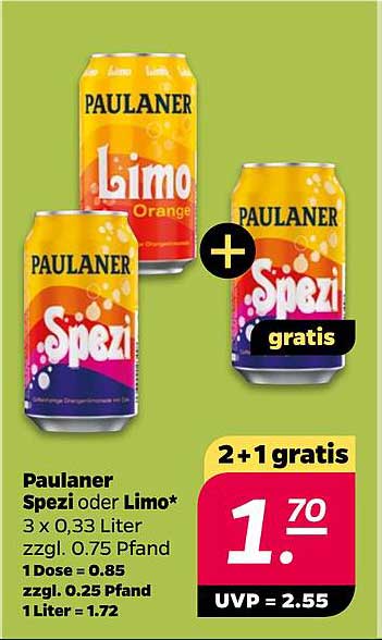 Paulaner Spezi oder Limo*