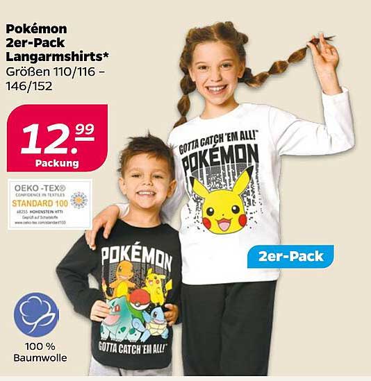 Pokémon 2er-Pack Langarmshirts*