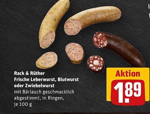 Rack & Rüther Frische Leberwurst, Blutwurst oder Zwiebelwurst