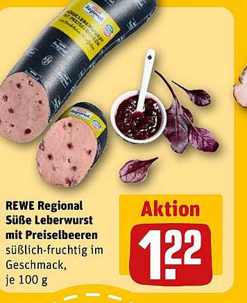 REWE Regional Süße Leberwurst mit Preiselbeeren