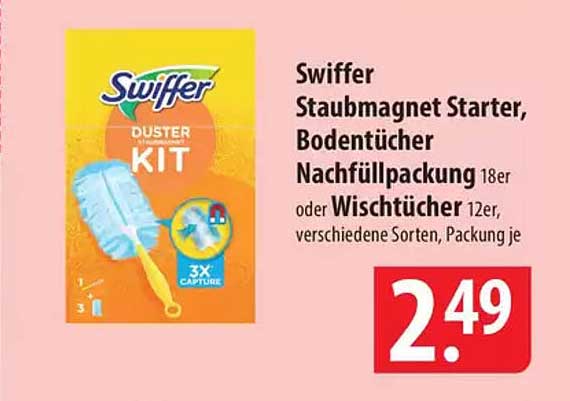 Swiffer Staubmagnet Starter, Bodentücher Nachfüllpackung