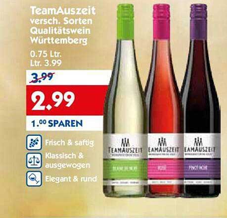 TeamAuszeit versch. Sorten Qualitätswein Württemberg