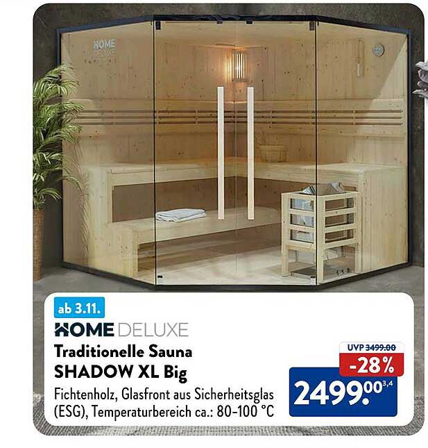 Traditionelle Sauna SHADOW XL Big