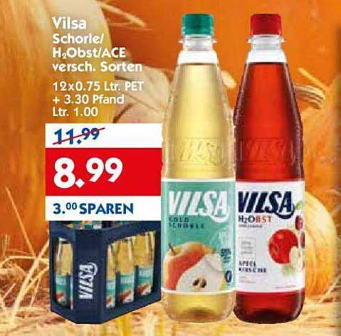 Vilsa Schorle/ H2Obst/ ACE versch. Sorten