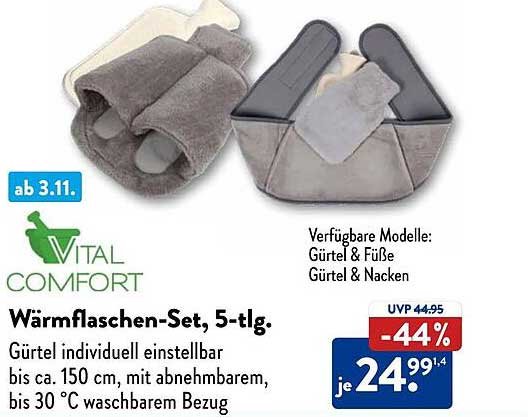 Wärmflaschen-Set, 5-tlg.