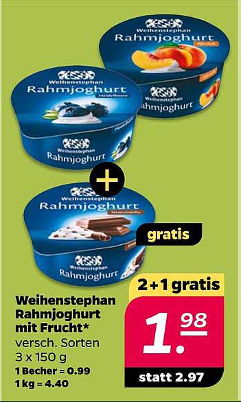 Weihenstephan Rahmjoghurt mit Frucht