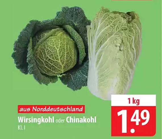 Wirsingkohl oder Chinakohl