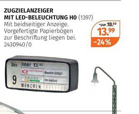 Zugzielanzeiger mit LED-Beleuchtung HO