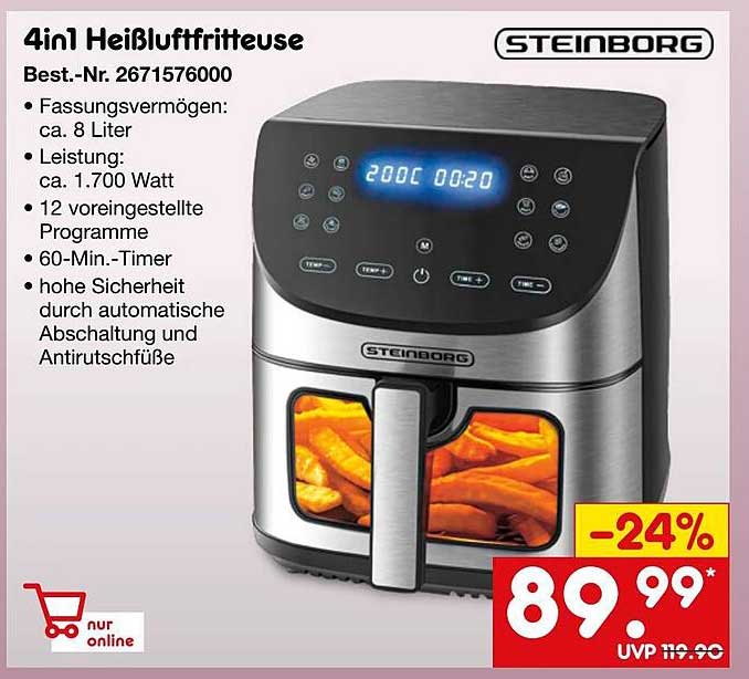 4in1 Heißluftfritteuse