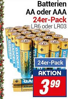 Batterien AA oder AAA 24er-Pack