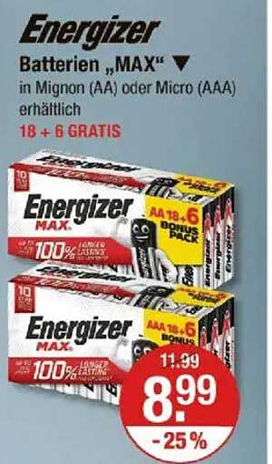 Energizer Batterien „MAX“