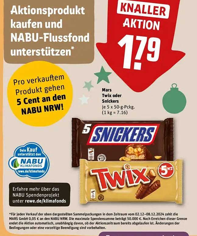 Mars Twix oder Snickers