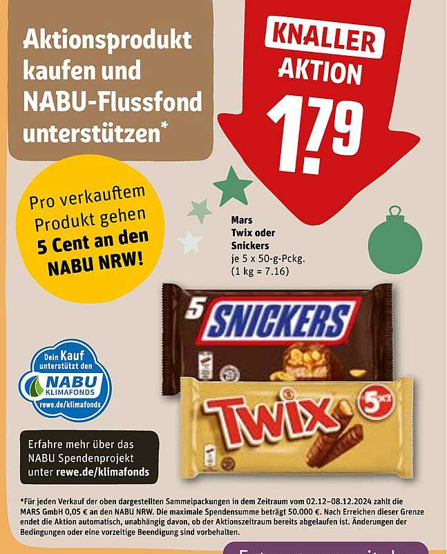 Mars Twix oder Snickers