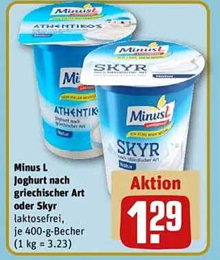 Minus L Joghurt nach griechischer Art oder Skyr