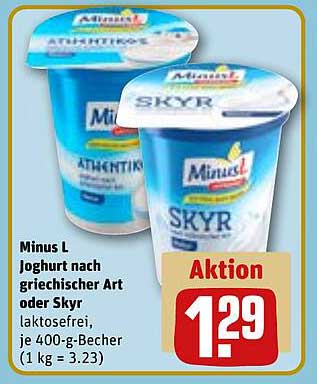 Minus L Joghurt nach griechischer Art oder Skyr