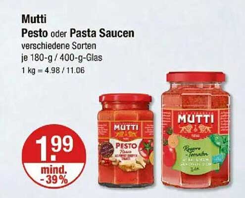 Mutti Pesto oder Pasta Saucen