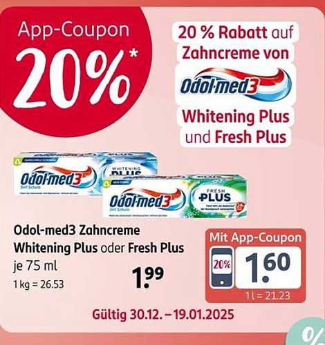 Odol-med3 Zahncreme Whitening Plus oder Fresh Plus