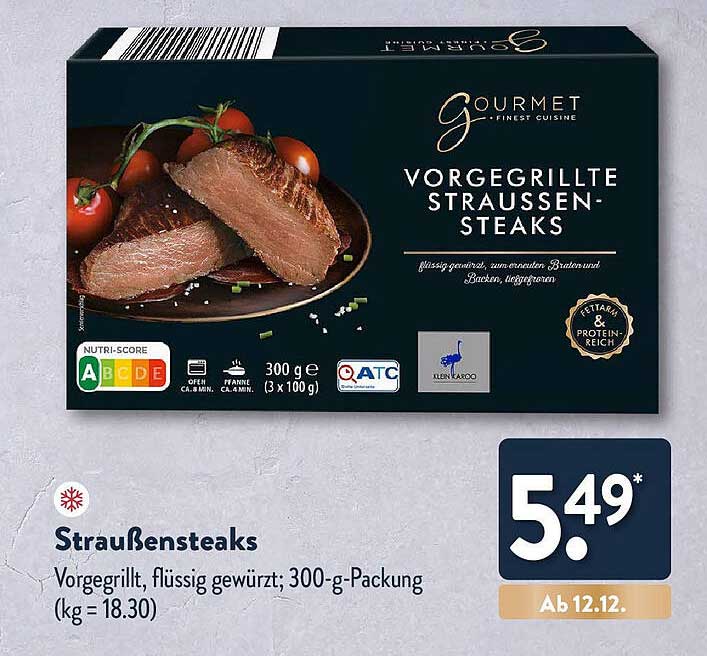 Vorgegrillte Straußen-Steaks