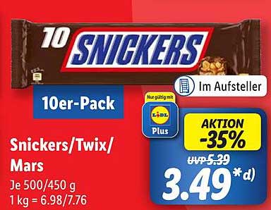 10er-Pack Snickers/Twix/Mars