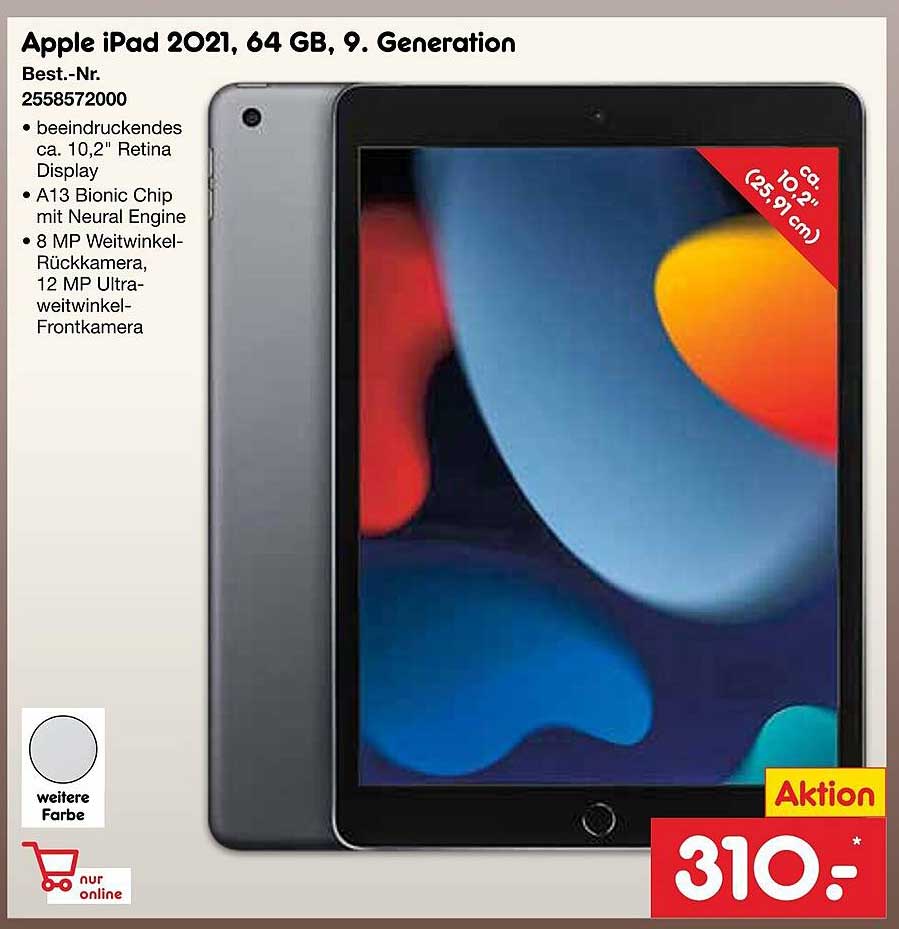 Apple iPad 2021, 64 GB, 9. Generation