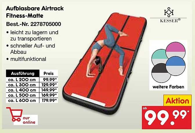 Aufblasbare Airtrack Fitness-Matte