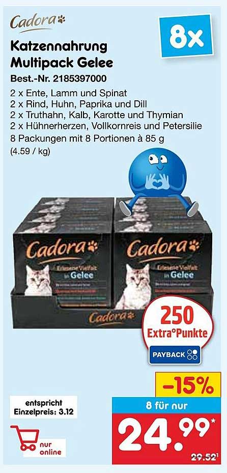 Cadora Katzennahrung Multipack Gelee