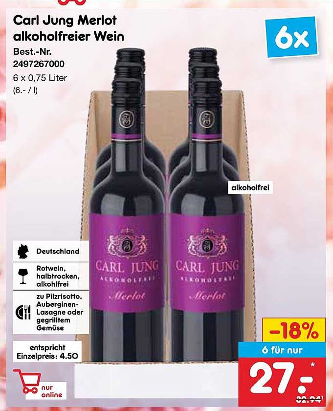 Carl Jung Merlot alkoholfreier Wein