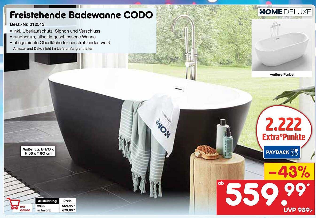 Freistehende Badewanne CODO