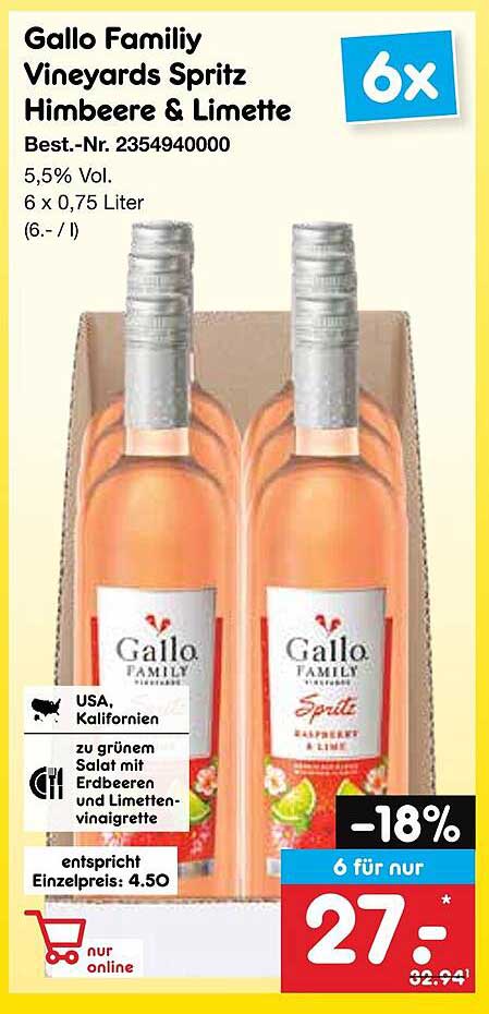 Gallo Family Vineyards Spritz Himbeere & Limette