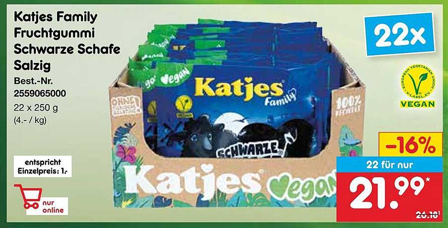 Katjes Family Fruchtgummi Schwarze Schafe Salzig