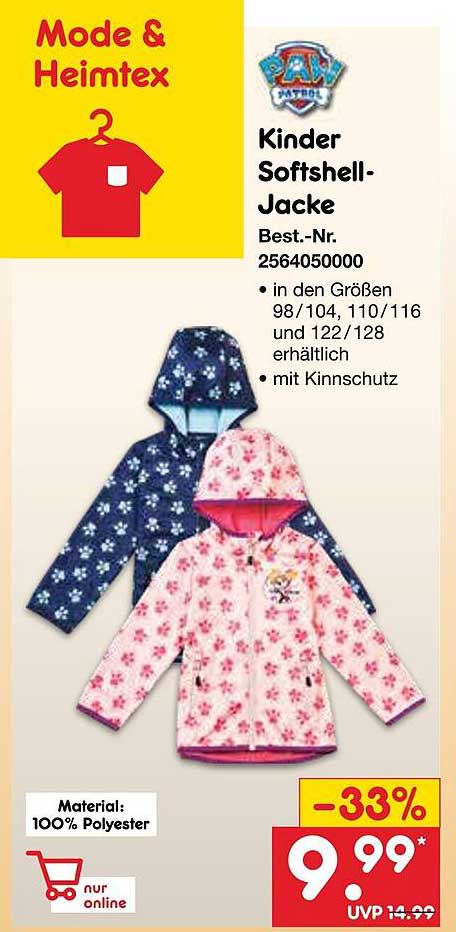 Kinder Softshell-Jacke