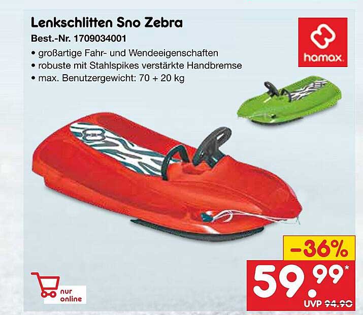 Lenkschlitten Sno Zebra