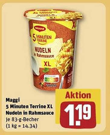 Maggi 5 Minuten Terrine XL Nudeln in Rahmsauce