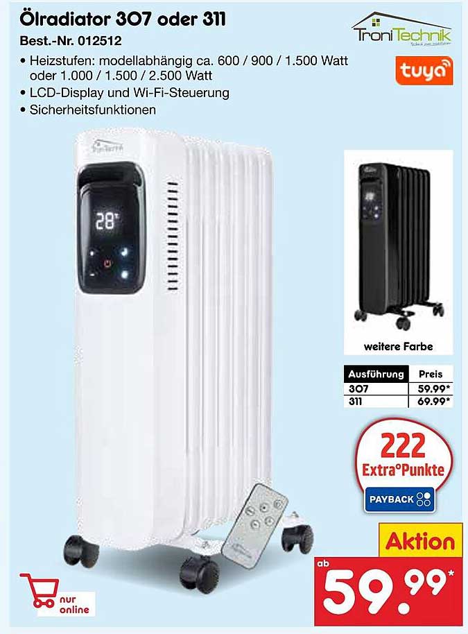 Ölradiator 307 oder 311