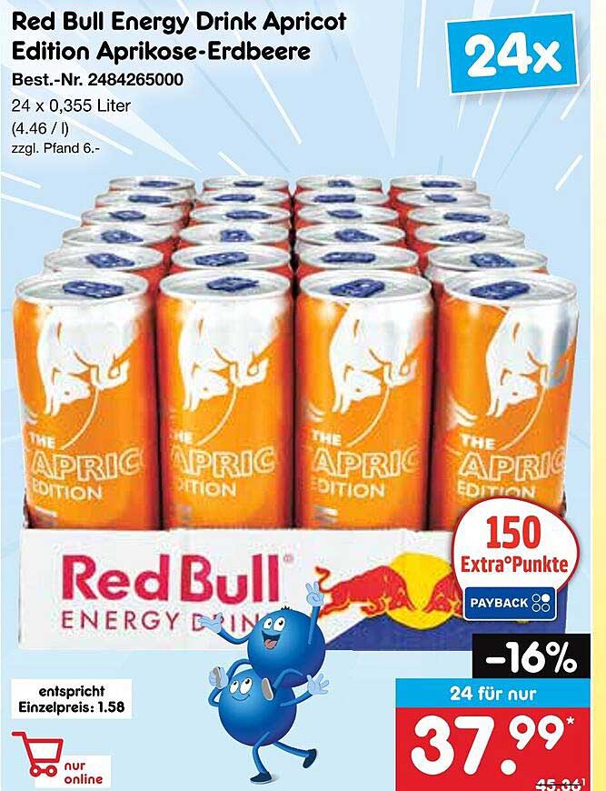 Red Bull Energy Drink Apricot Edition Aprikose-Erdbeere