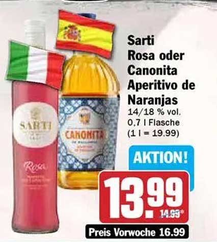 Sarti Rosa oder Canonita Aperitivo de Naranjas