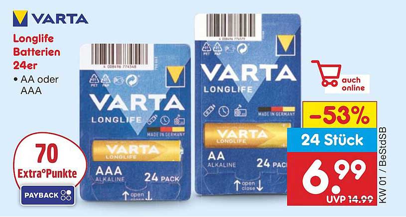 VARTA Longlife Batterien 24er