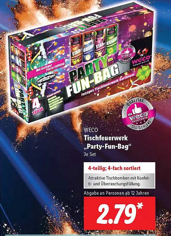 WECO Tischfeuerwerk „Party-Fun-Bag“