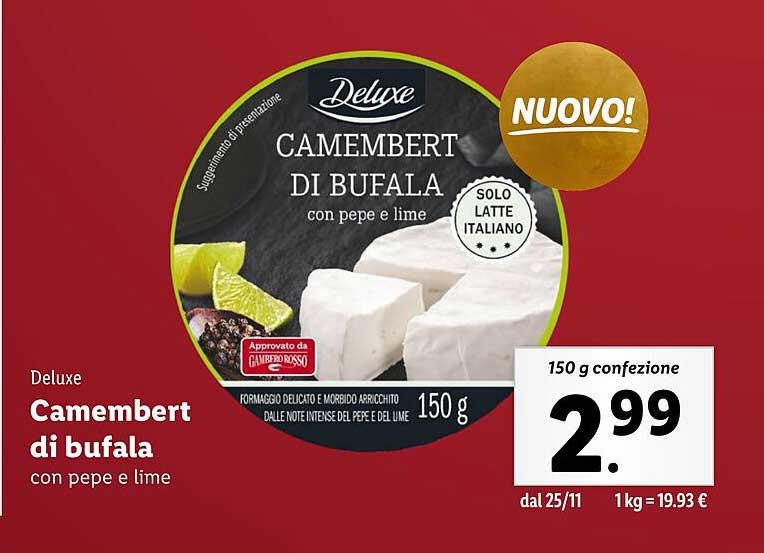 Camembert di bufala con pepe e lime