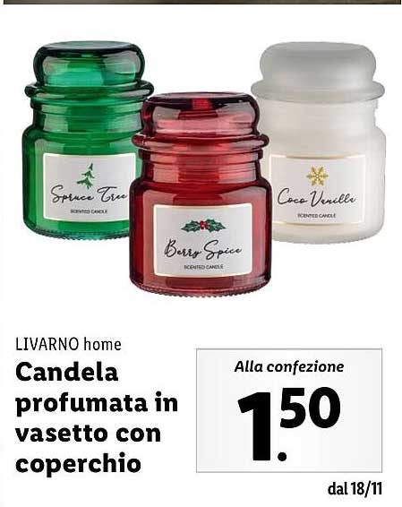 Candela profumata in vasetto con coperchio