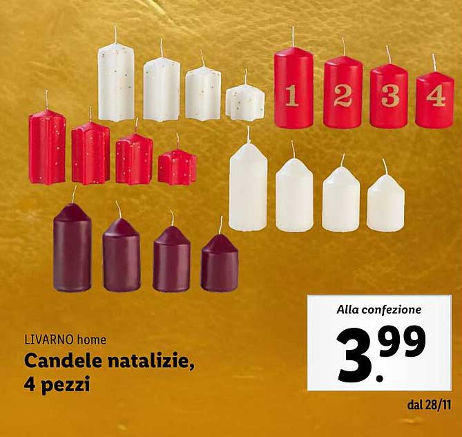 Candele natalizie, 4 pezzi